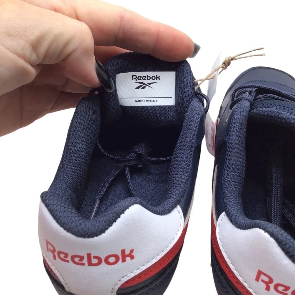Reebok Royal CL Jog 3.0 Kids Sneakers Size 1 Navy Red White Retro Runner NIB